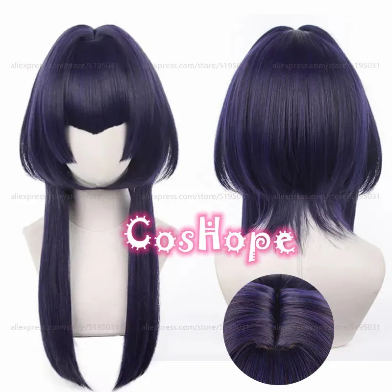 Candace Cosplay Wig 60cm Long Wig Black Purple Wig Cosplay Anime Cosplay Wigs Heat Resistant Synthetic Wigs
