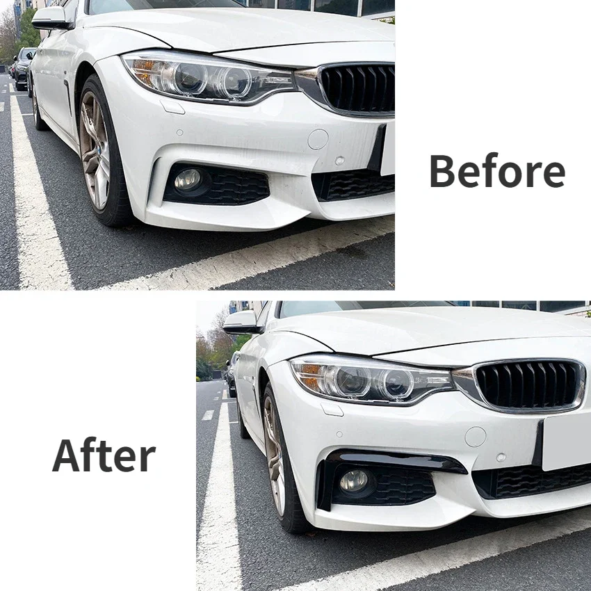 Front Bumper Side Splitter Spoiler Kit Fog Lamp Cover For BMW 4 Series F32 F33 F36 M-Sport 420i 428i 435i 440i M-tech 2014-2020