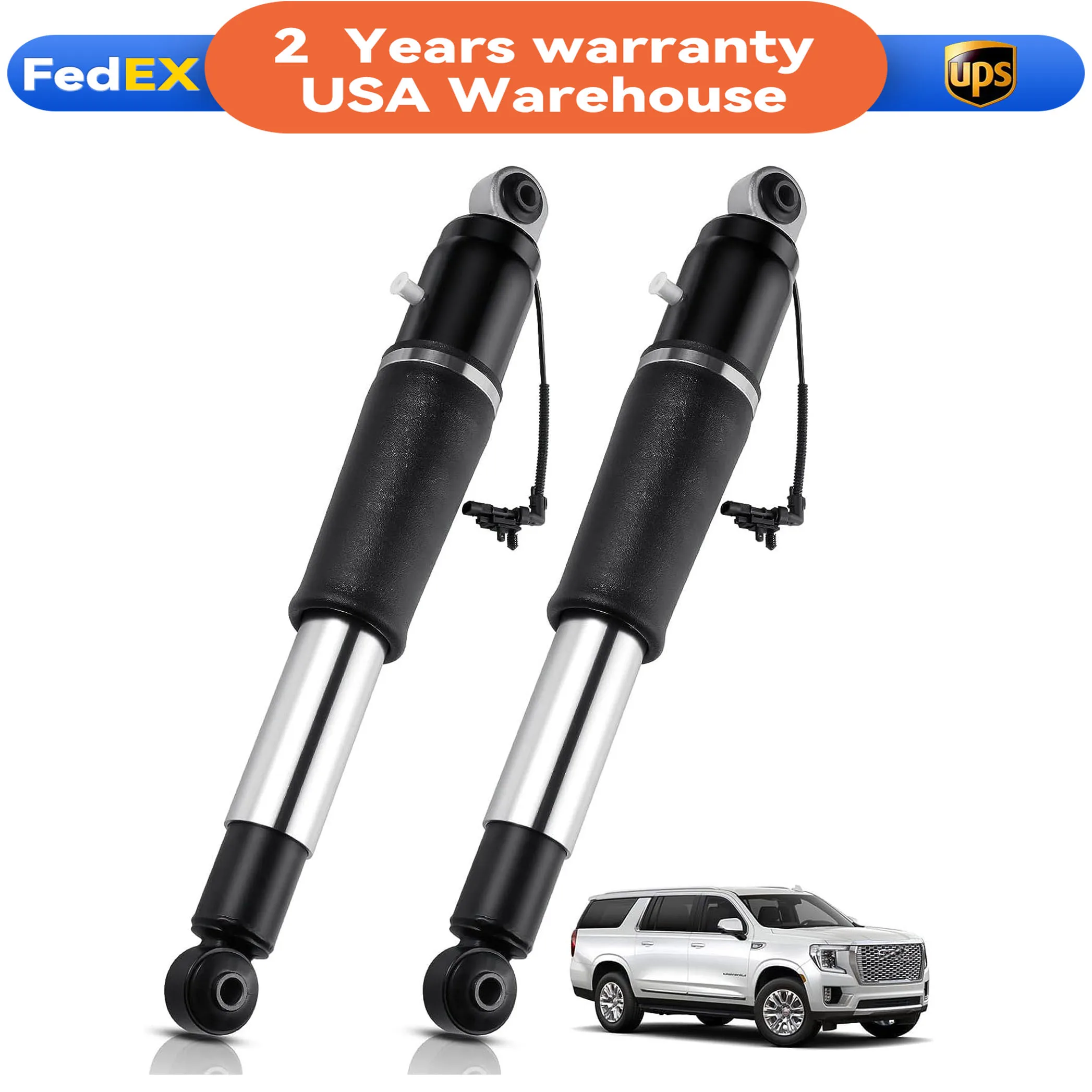 2PCS Rear Left&Right Air Shock Absorber for Cadillac Escalade 6.2L V8 2015-2019 22283446, 22278958, 580-1106, 5801068 84176675