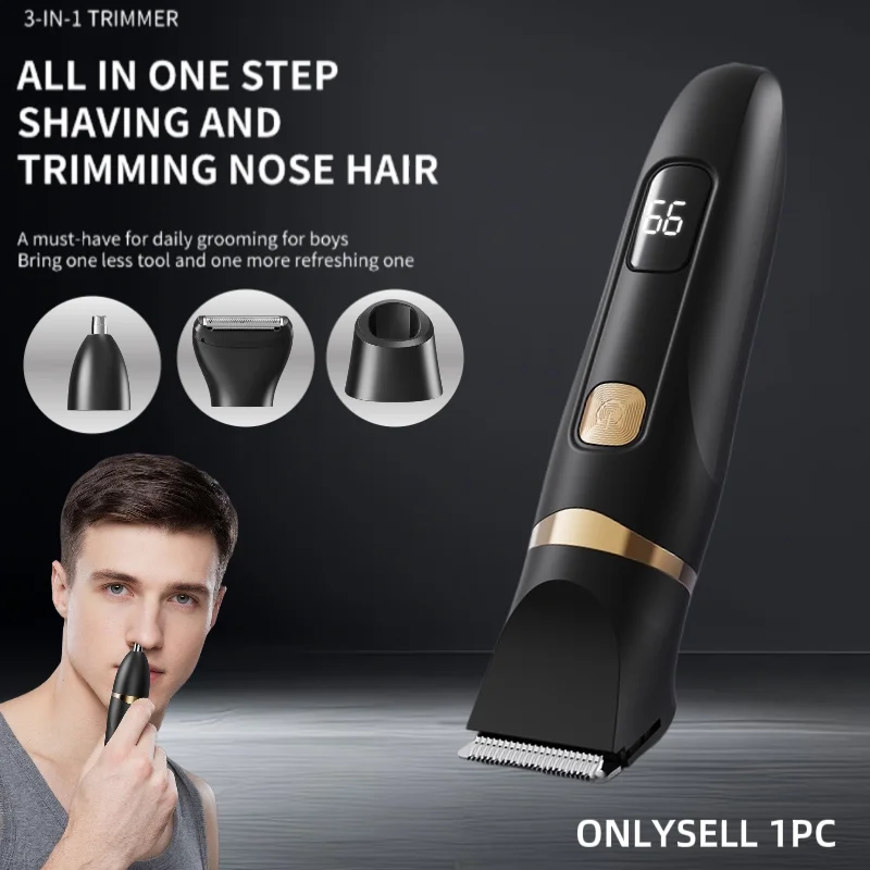 Multifunktionaler 3-in-1-Haarschneider für Männer, Augenbrauentrimmer, Trimmer für den Intimbereich, Bart- und Nasenhaartrimmer, USB-C-Ladefunktion. – Detail 5