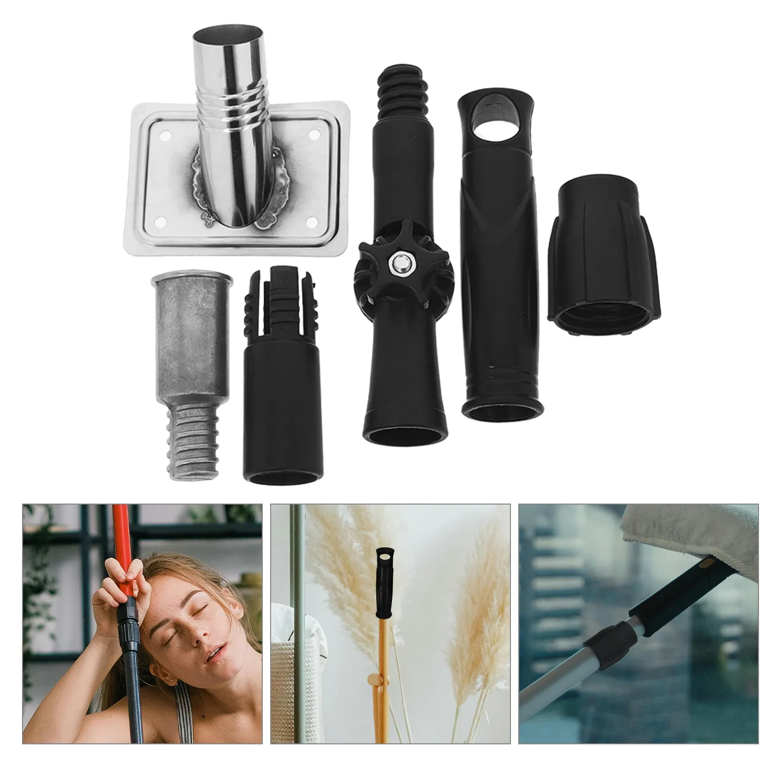 

Набор из 5 многофункциональных насадок для швабры с резьбовым соединением 1 дюйм для телескопических шестов, ручек для метел, кистей для краски, для чистки водостоков