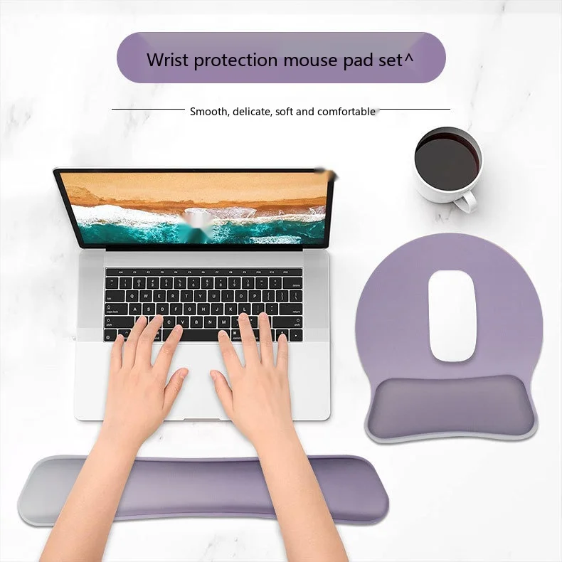 Memory-Schaum-Handgelenkauflage-Set, Mauspad, Tastaturunterstützung, ergonomische Schreibtischunterlage für Büro und Gaming, 7 Farboptionen – Detail 1