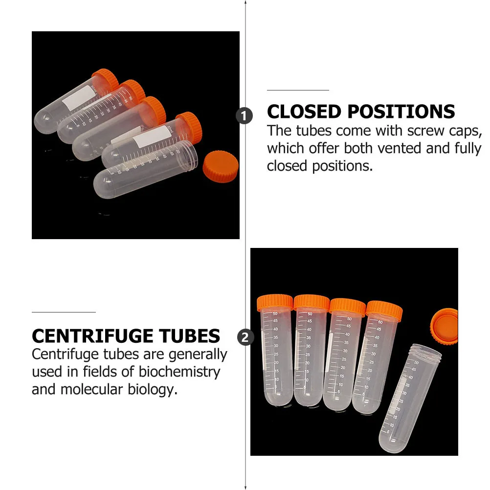 

20pcs Transparent Plastic Test Tubes With Caps Science Experiment Tubes Chemistry Equipment Storage Bottles