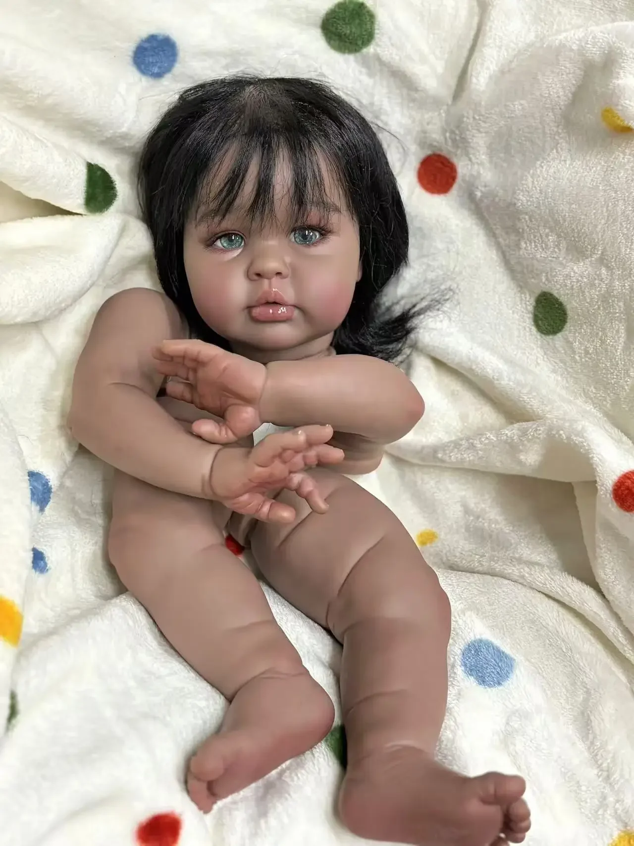 

St.Store Индивидуальные ограниченные поставки 22 дюйма Reborn Baby Ellie с ручными укорененными волосами, комплект для окрашенной темной кожи, часть «сделай сам» с тканевым корпусом