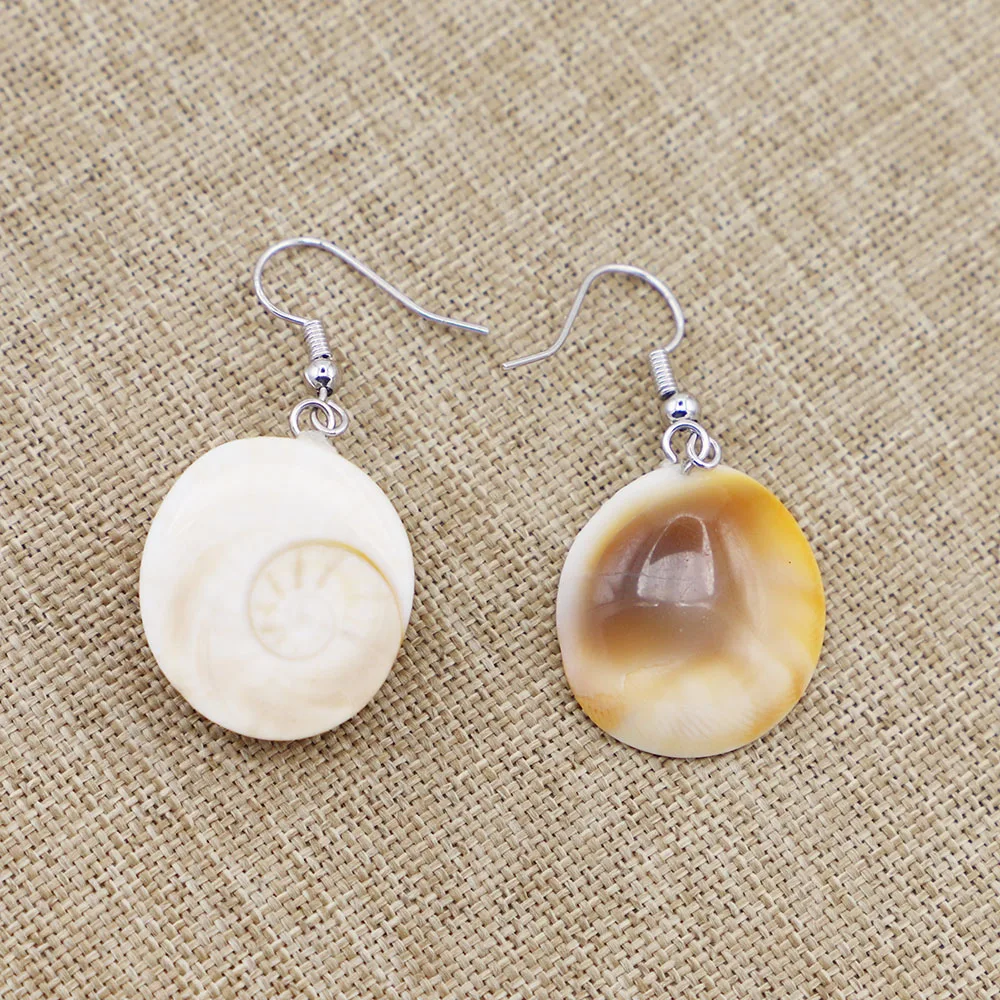 1Pair Hotsell Natural Shell Stone Snail Shape Earrings Pendants Dangle Reiki Fashion Charms Necklace Women Party Wedding Jewelry