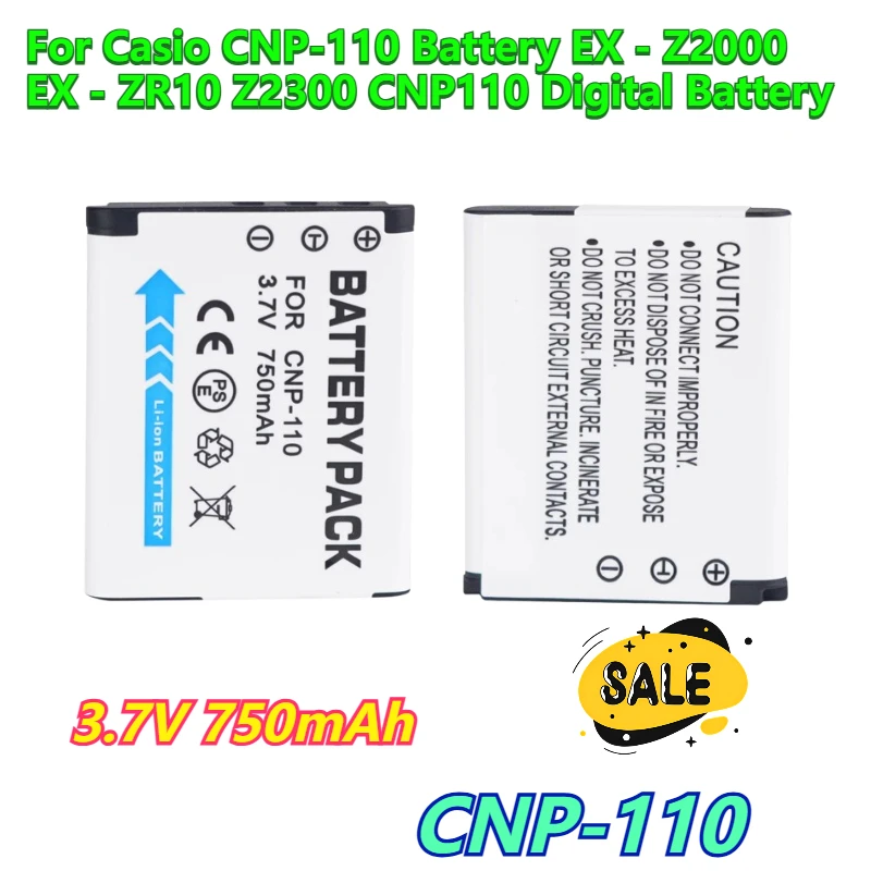 

3.7V 750mAh Camera Batteries for Casio CNP-110 Battery EX - Z2000 EX - ZR10 Z2300 CNP110 Digital Battery