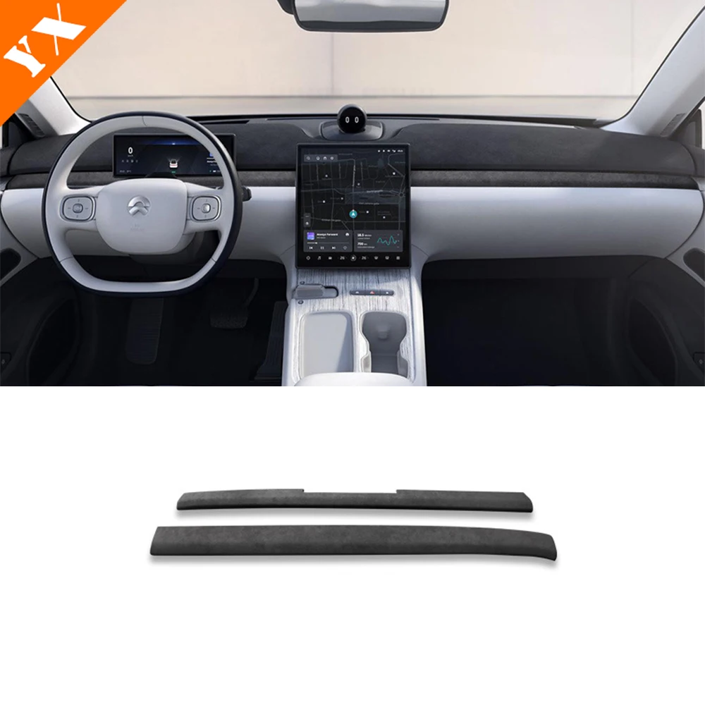 For Nio EL7 ES7 ET7 Accessories 2022-2024 Plastic Flocking Car Center Console Dashboard Trim Driver And Copilot Garnish 2pcs