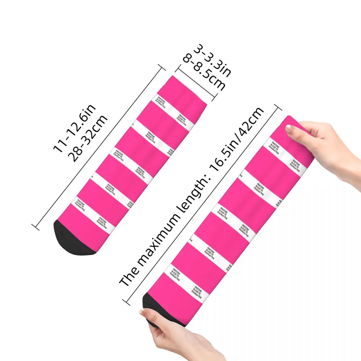 جوارب Pantone 16-2130 TN باللون الوردي Harajuku جوارب فائقة النعومة لجميع المواسم إكسسوارات الجوارب للرجال والنساء هدية عيد ميلاد #4
