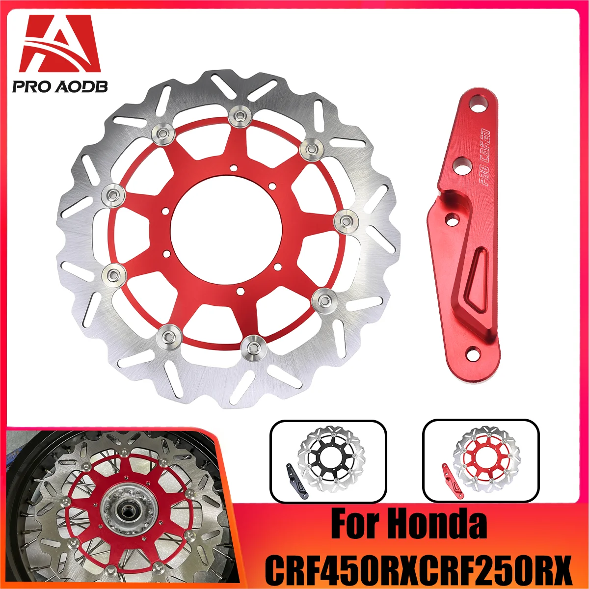 

320MM Motocross Rotor Disk Front Floating Brake 260MM Disc Brake Caliper Bracket For Honda R E RX 2004-2023 CR CRF 125 250 450