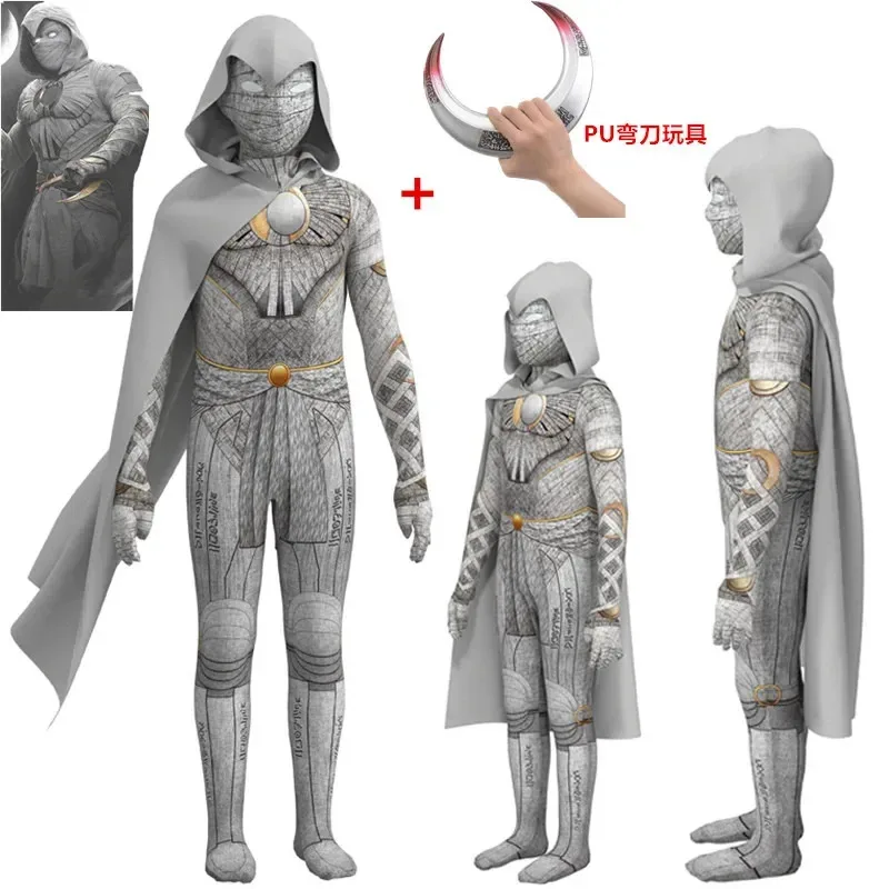 

Halloween boys Moon and Knighted Cosplay Costume Marc Spector Costume Uniform Adult Moonknighted Outfit Costume Birthday Kids Gi