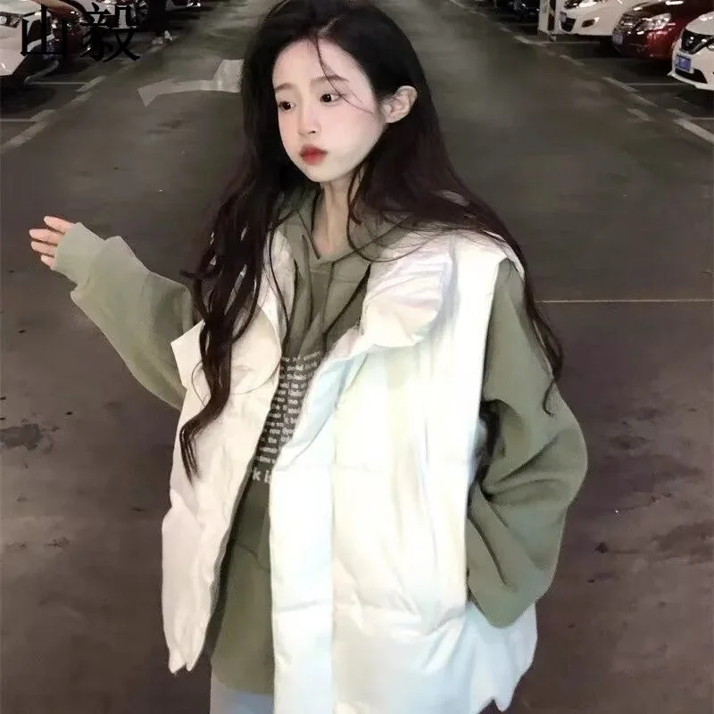 

2024 Autumn Winter ex Cotton Vest Faionable Brand Anti-freeze Layering Large Size Jaet Stand Fit Zipper Closure Po...