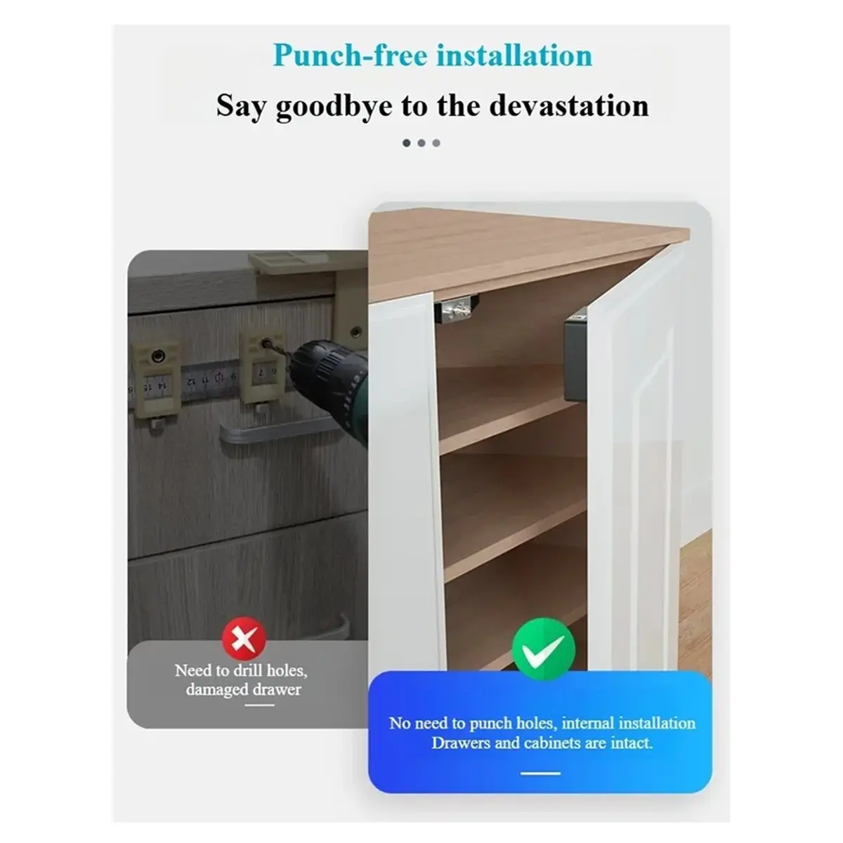 A89X App Bluetooth Mobile Phone NFC Lock Swipe Card Induction Cabinet Lock Drawer Sliding Door Locker Lock Without Punching