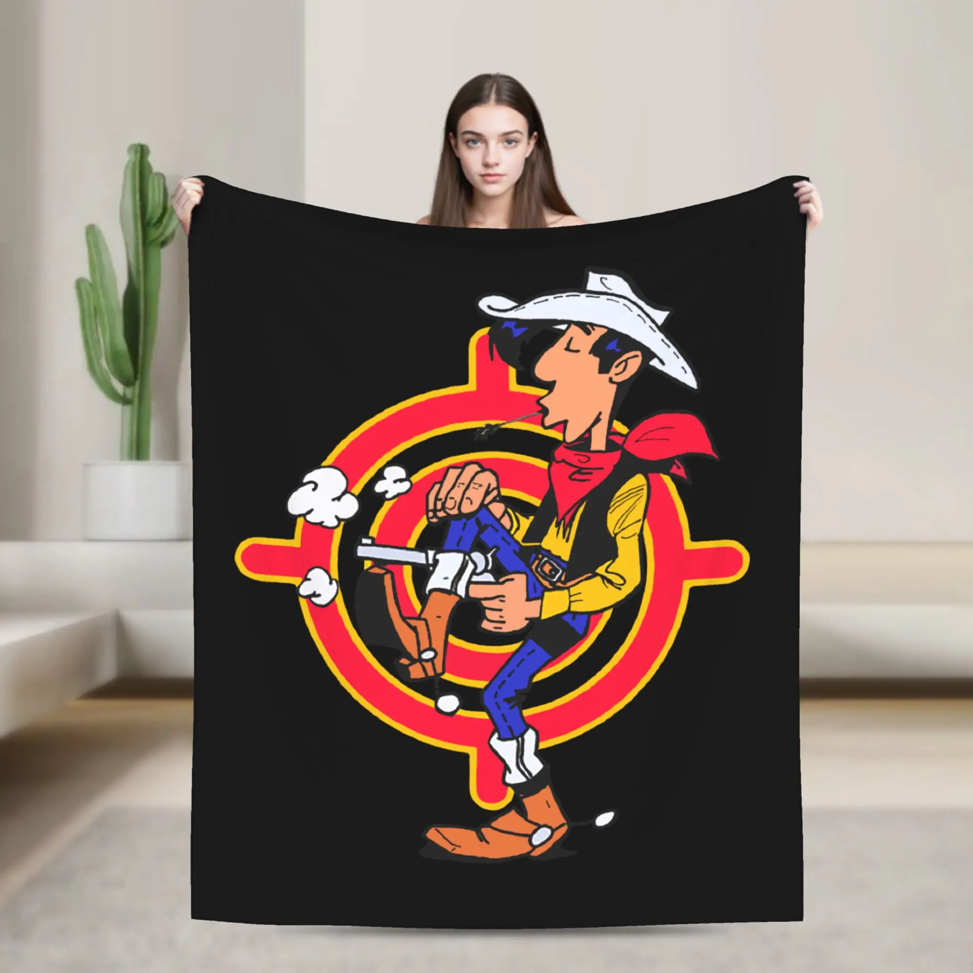 محظوظ لوك بطانية الصوف الديكور مضحك الكرتون متعددة الوظائف فائقة النعومة رمي البطانيات ل أريكة مكتب المفارش #1