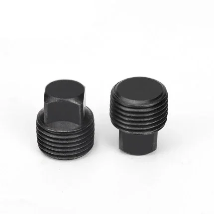 2pcs 1/8 1/4 3/8 1/2  3/4 quartet screws plugs square oill plug blocking screw stuffy head bolt black color