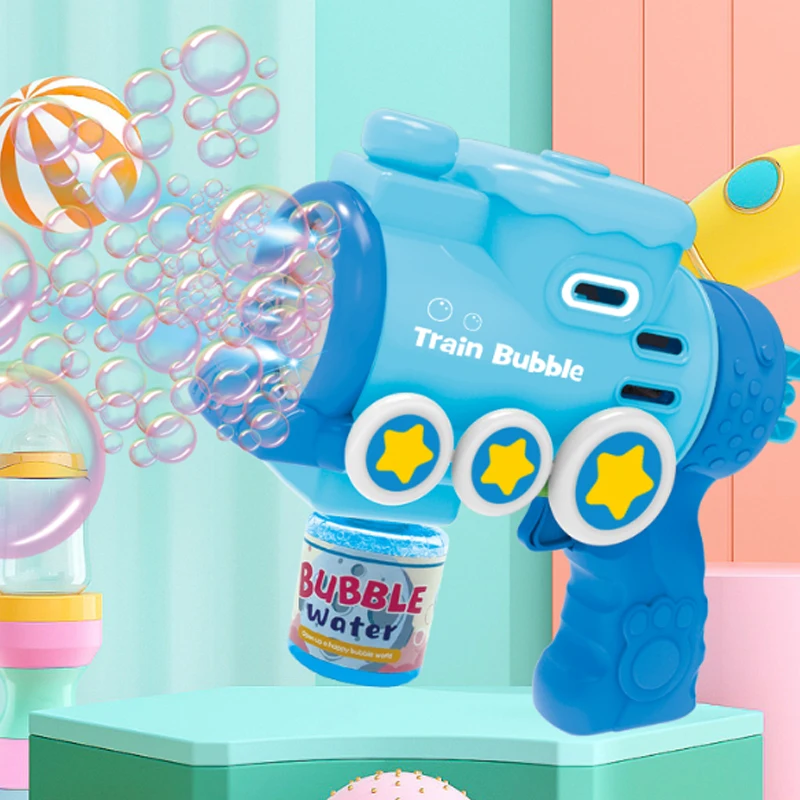 Pistola de burbujas de mano para niños, máquina de burbujas totalmente automática, eléctrica, agua de burbujas