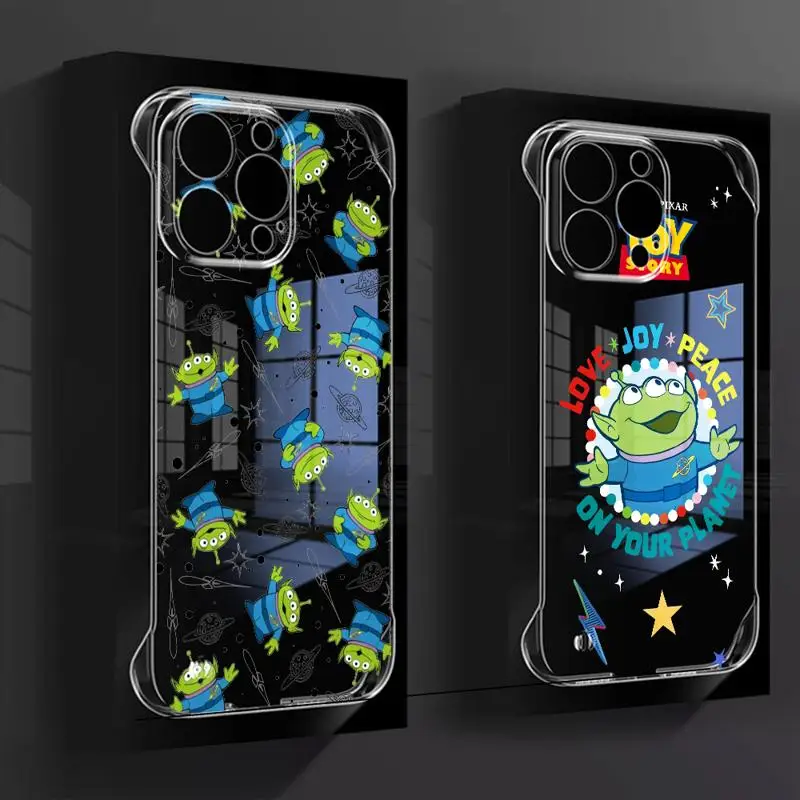 Disney Toy Story Cute Alien phone case for Apple iphone 16 15 pro max cases 11 16plus 12 14 13 borderless cooling clear fundas