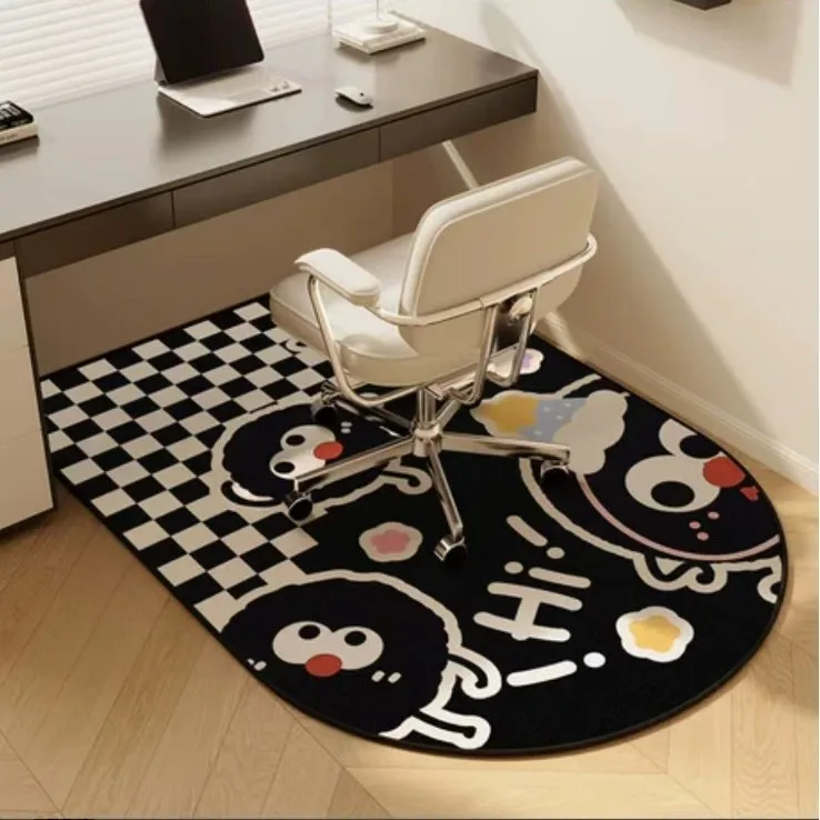 VIKAMA Loop Pile Computer Chair Floor Mat, Study Roller Swivel Chair Special Rug, Bedroom Dressing Table Carpet, Home Decoration