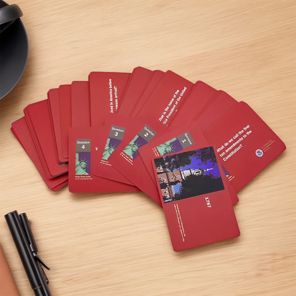 100 USCIS Questions and Answers Flashcards Naturalization Test Study American Civics US Citizen Test Flash Cards