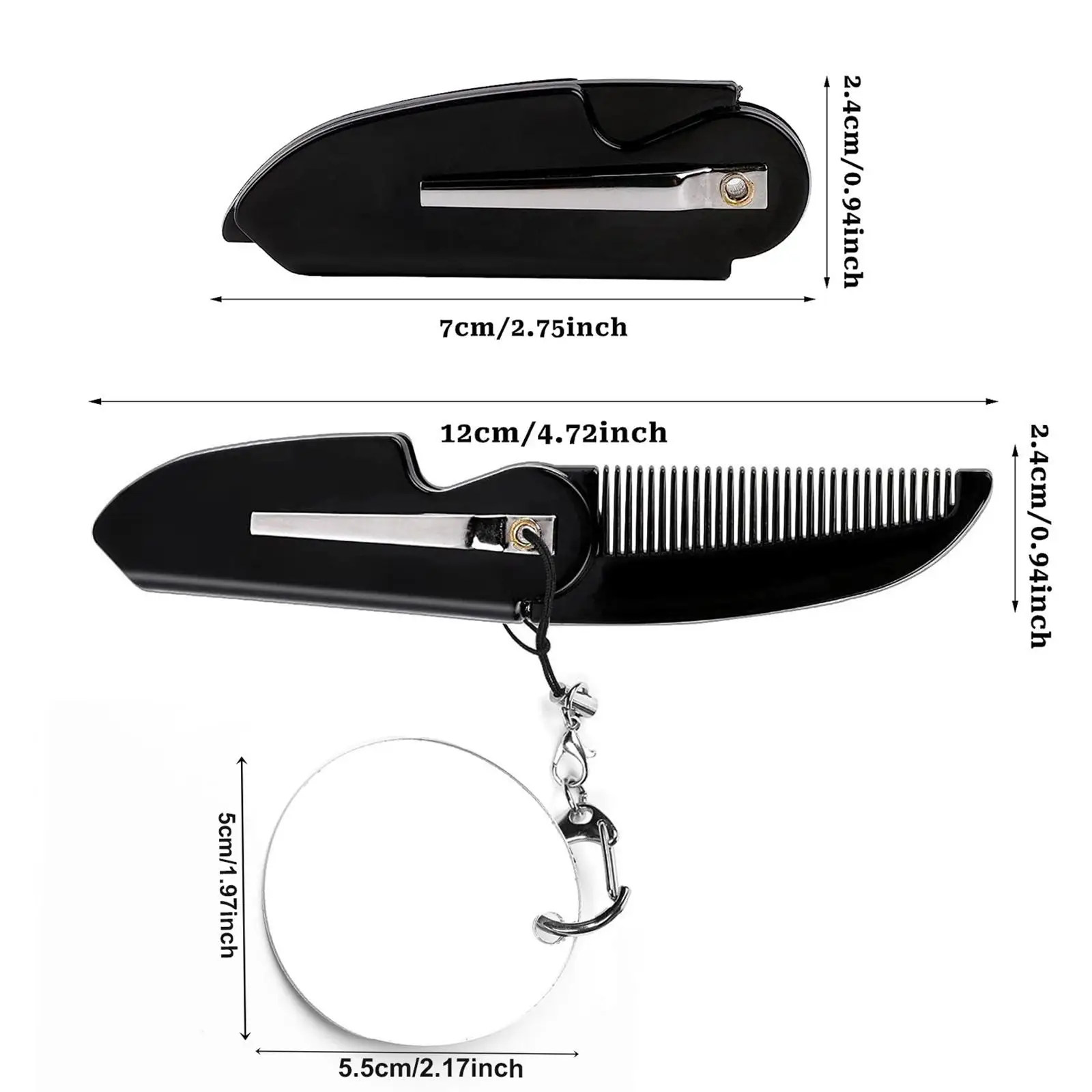 Peine plegable para Barba, portátil, fácil de usar, duradero, fácil de usar