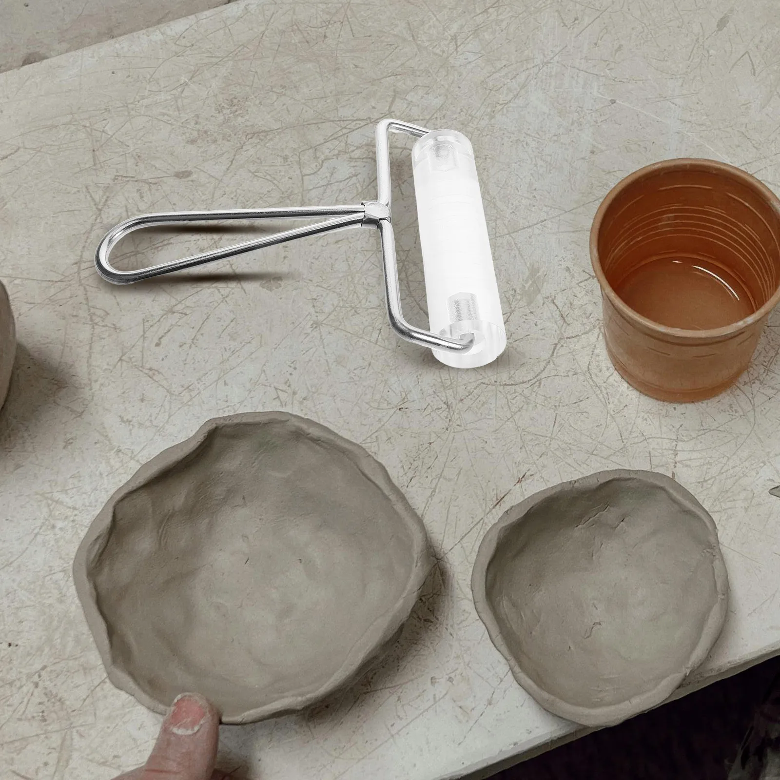 

Acrylic Roller For Polymer Clay Transparent Rolling Pin Smooth Non-Stick Lightweight Handheld Tool For Crafting Diy