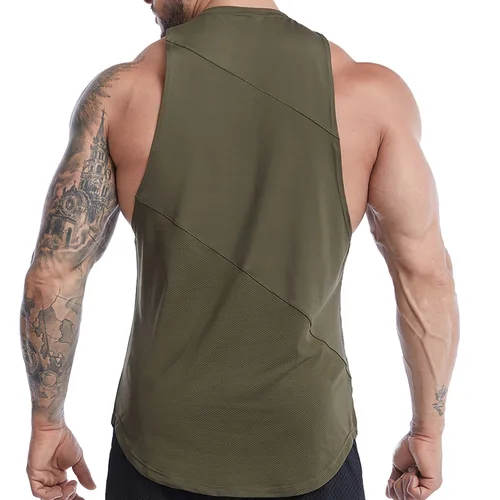 Imagen 2 del producto Camiseta sin mangas holgada de alta calidad para correr y hacer ejercicio, camiseta sin mangas para hombre, camisetas masculinas que absorben la humedad y de secado rápido