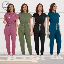 Niaahinn Scrub High Quality Jumpsuit Nurse Doctor Hospital Surgical Gowns Multicolour Medical Nursing Scrubs Beauty SPA Uniforms