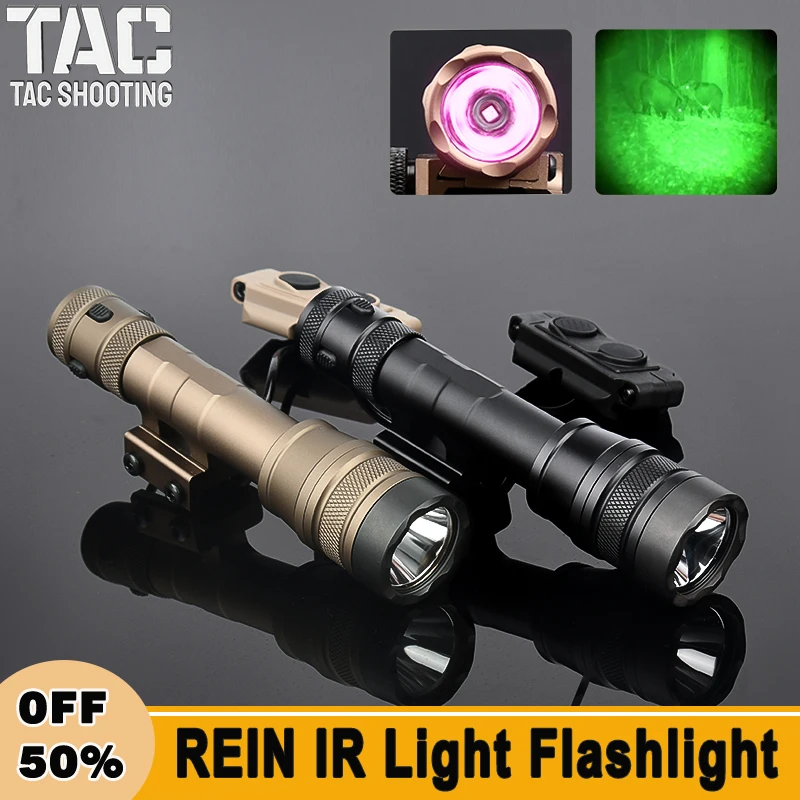 WADSN Tactical REIN 1.0 Metal Flashlight IR LED Airsoft Hunting Weapon Scout Light Fit 20mm  Picatinny Rail with Pressure Switch