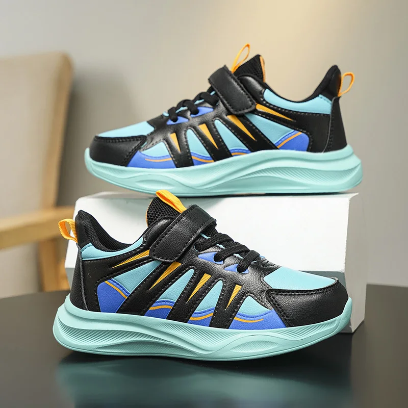 

Fashion Autumn Kids Sports Shoes Comfortable Leather Children's Sneakers HOOK&LOOP Non-slip Casual Sneakers Girls Boys Trainers