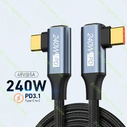 100W USB C To Type C Cable PD 3.1 240W Fast Charging Charger Cord USB-C 5A Type C Data Cable For Macbook iPad Samsung Xiaomi 2m