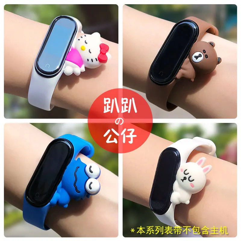 Toy Silicone Strap For Mi Band 5 6 MiBand 6 5 4 3 Cartoon Wristband Replacement TPU Strap For Xiaomi Mi Band 6 5 7 4 Watch Strap