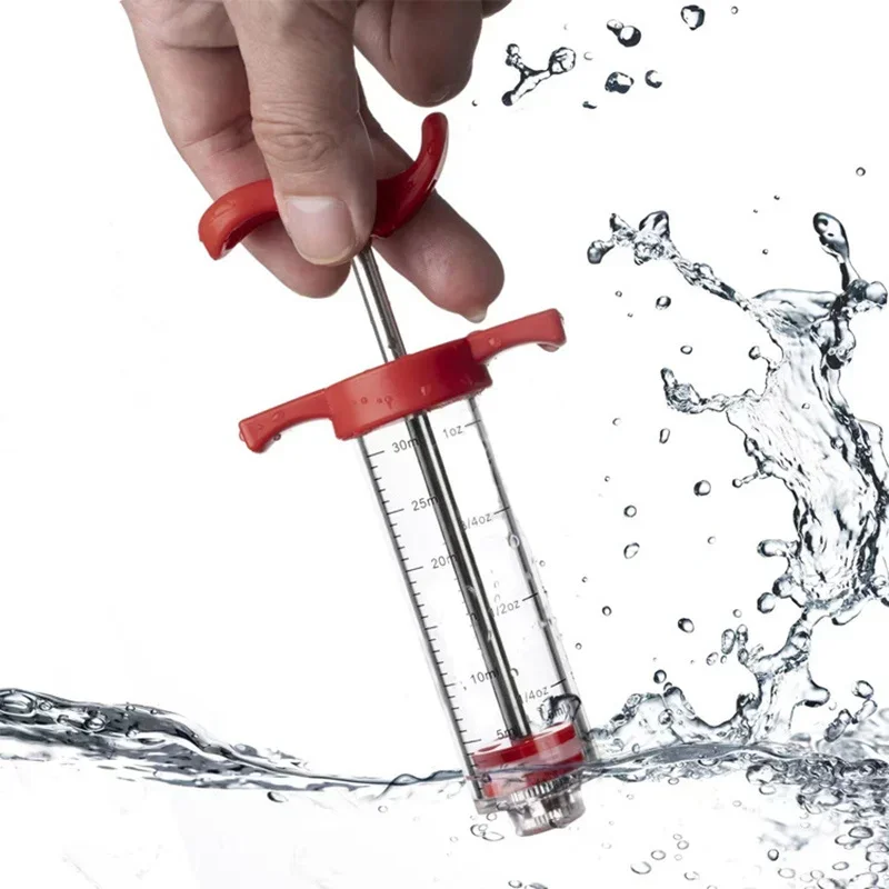 30 مللي الغذاء الصف PP الفولاذ المقاوم للصدأ الإبر التوابل حقنة مجموعة شواء نكهة اللحوم حاقن كيثين صلصة تتبيلة حقنة ملحق #4