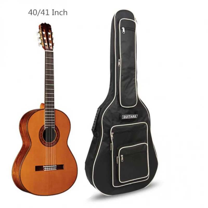 

40 / 41 Inch Guitar Bag 8mm Pad Cotton Thickening Backpack Guitar Soft Case More Pocket with Double Straps