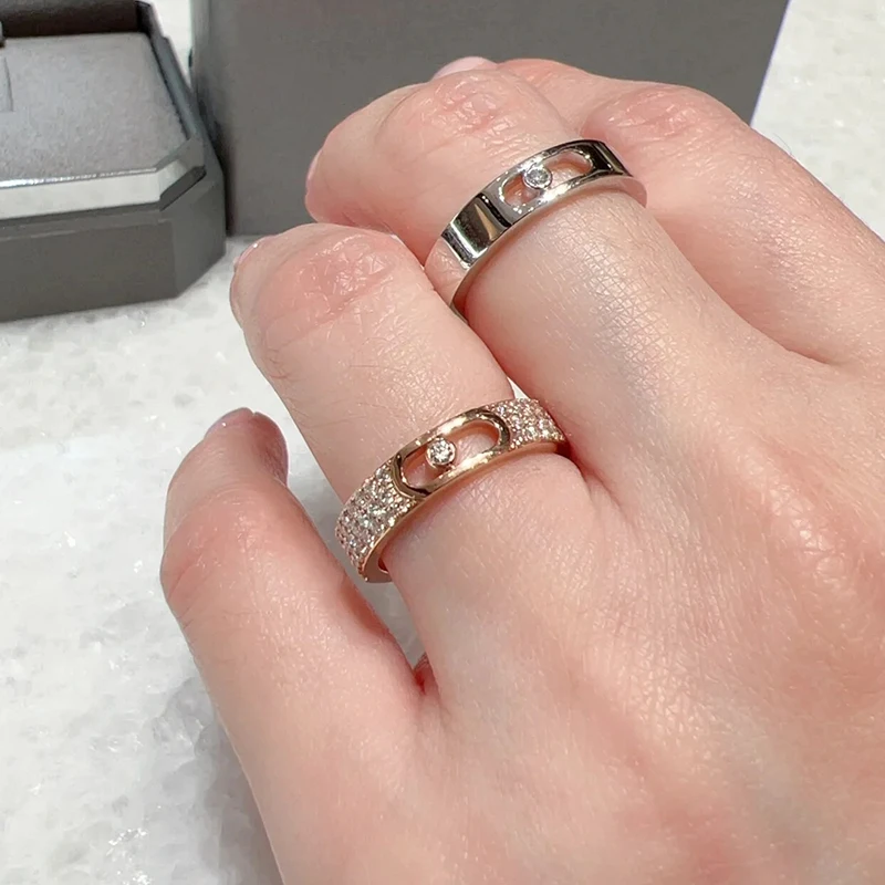 

MXK Fashion French Jewelry S925 Silver Classic Slide Ring Women Exquisite High-end Luxury Accessories Wedding Party Holiday Gift