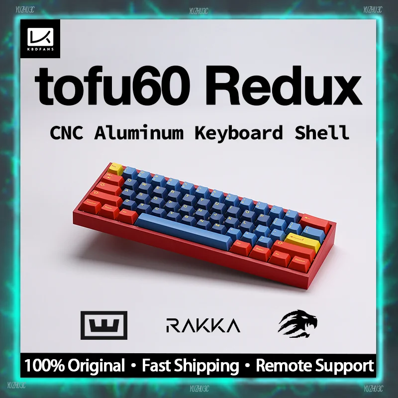 KBDfans Tofu60 Redux gh60 wooting60HE RAKKA غلاف لوحة المفاتيح باستخدام الحاسب الآلي الألومنيوم دعم DZ60 USB تصميم قابل للإزالة لوحة المفاتيح المخصصة #1