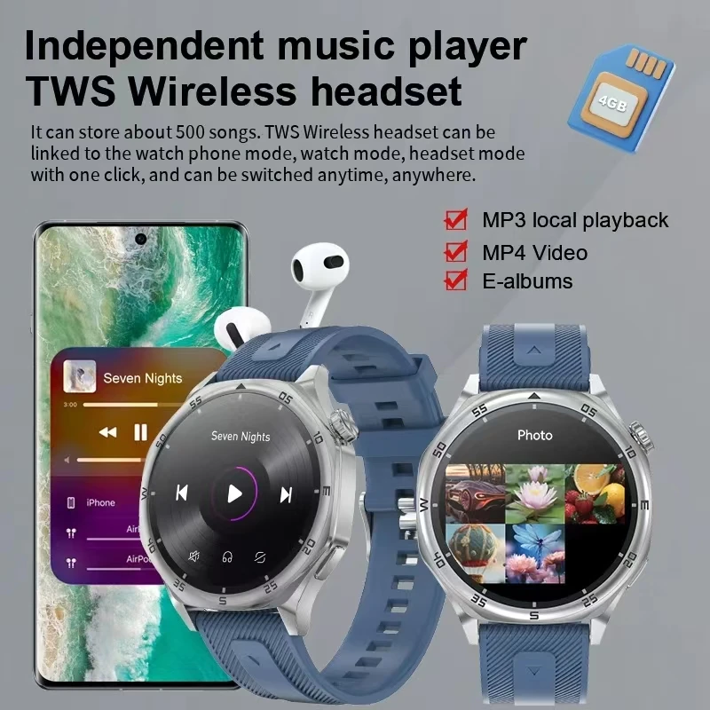 GT5 Pro Smart Watch 1.53 Inch HD AMOLED Screen NFC GPS TrackerBluetooth Call Health Monitoring Watch Men Women Watch NEW 2025