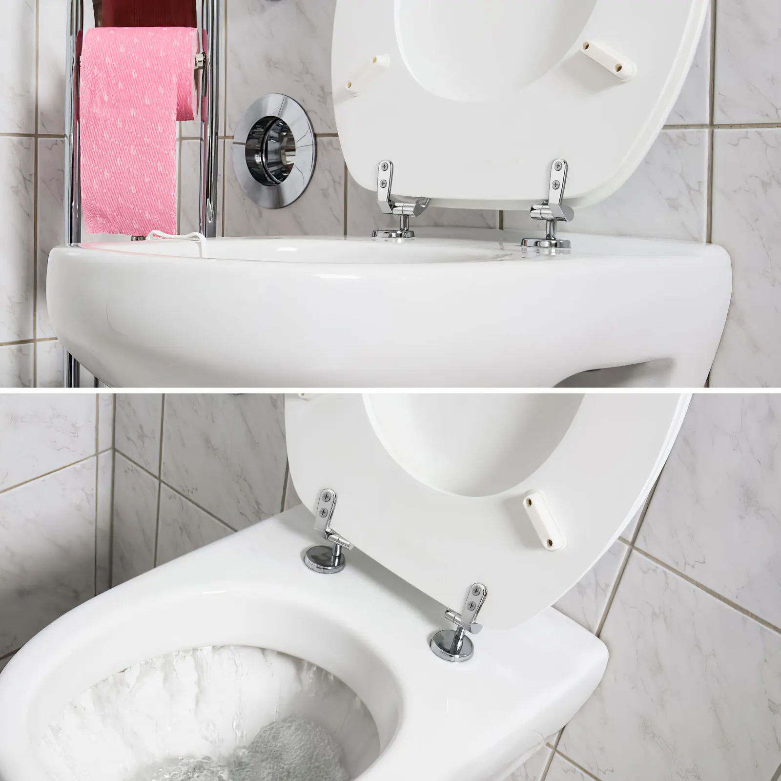 

Zinc Alloy Toilet Seat Hinge Durable Fasteners Soft Close Replacement Suitable for All Styles Broken Hinges Easy Install Long