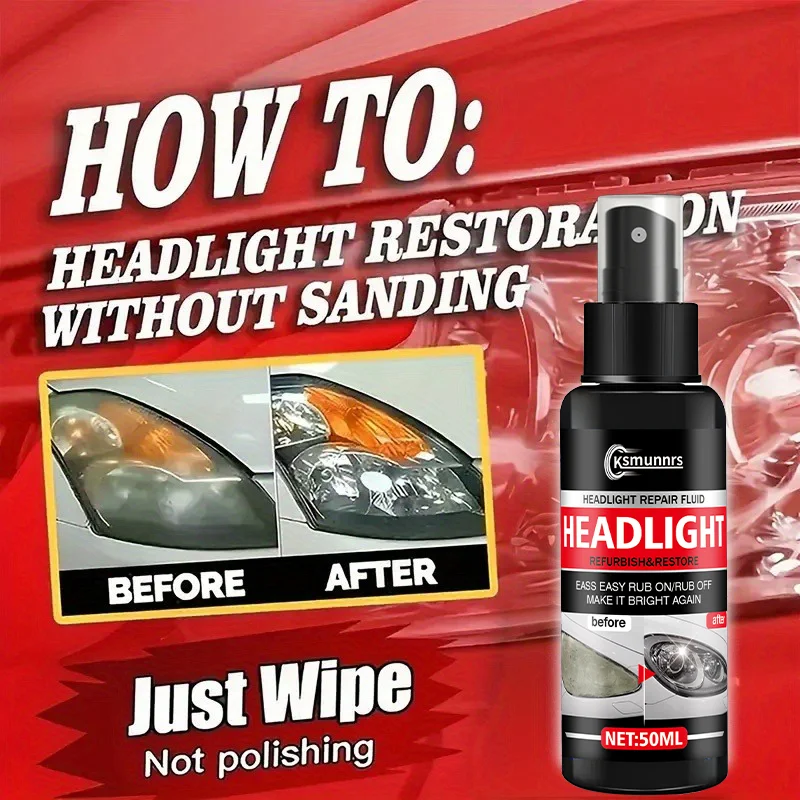 New Car Headlight Restoration Spray Eliminate yellowing & oxidation, restore lamp transparency, brighten night vision for safer