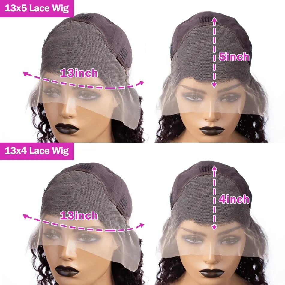 Боб 13x5 Кружевной фронтальный парик 13x4 HD Прозрачный кружевной фронт человеческих волос Цветные вьющиеся короткие бразильские шоколадно-коричневые парики с глубокими волнами