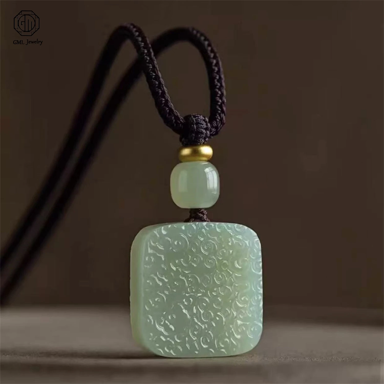 

Натуральный белый нефрит из Хэтяня: кулон-талисман «Благоприятное облако мира», унисекс, парное ожерелье, ювелирное украшение из нефрита, подарок