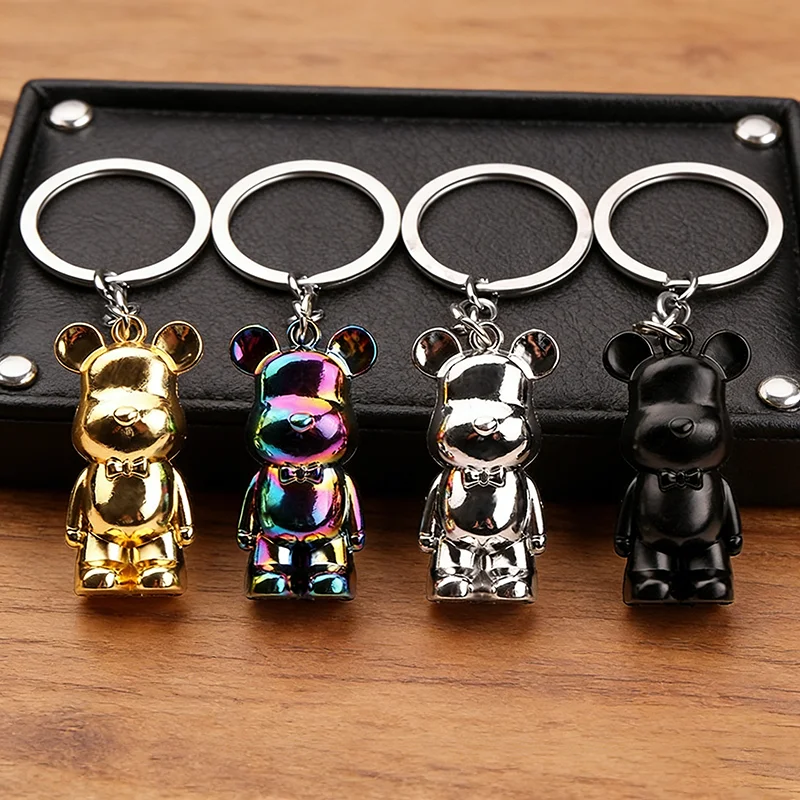 Bonito urso pingente chaveiro unisex portátil mochila chave do carro pendurado acessórios festa de férias casal melhor amigo presente chaveiro