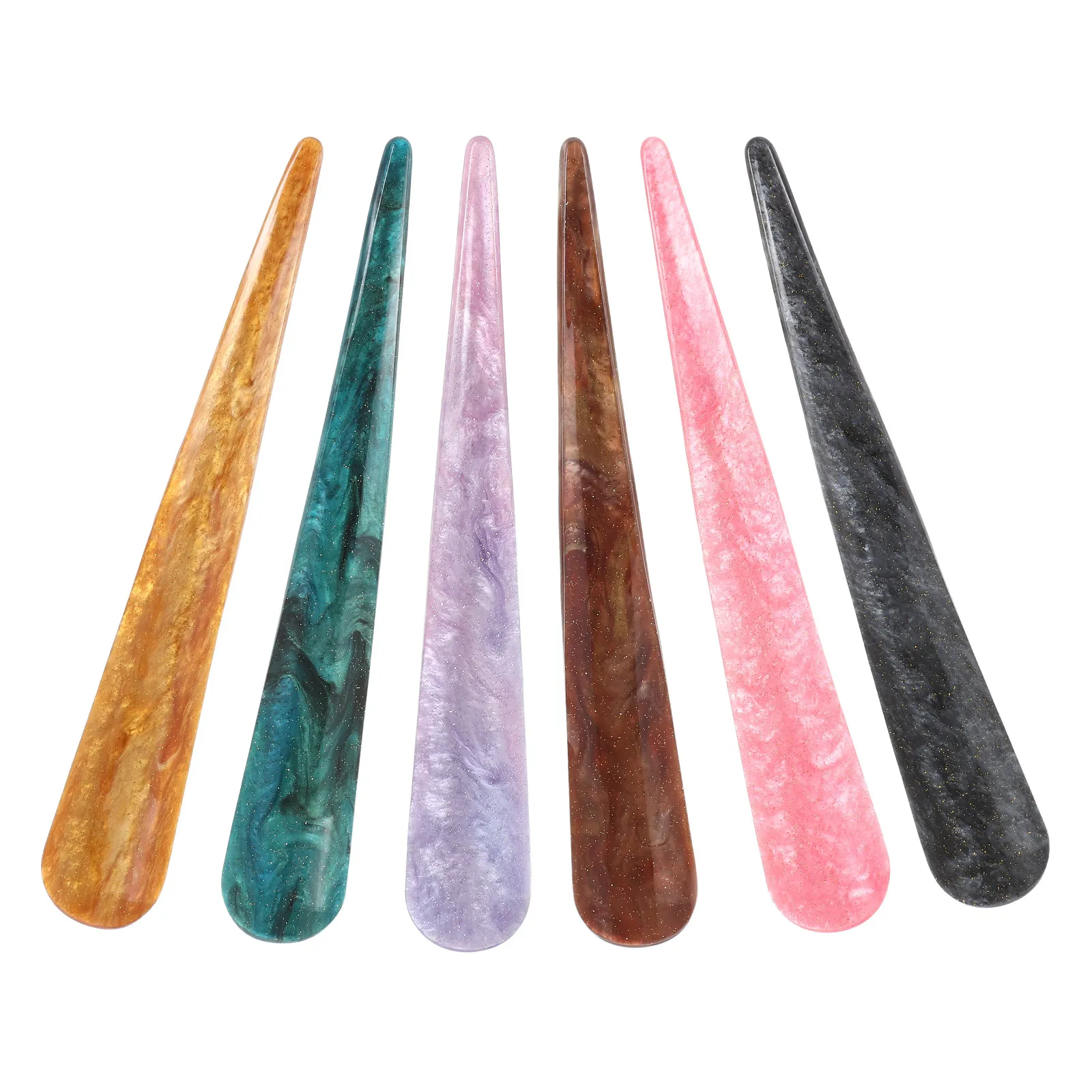 

6Pcs Ox Horn Hair Clips Fashion Large Acrylic Hairpin Decorative Hairpins for Women Ponytail Clip Stylish Hair Accessories