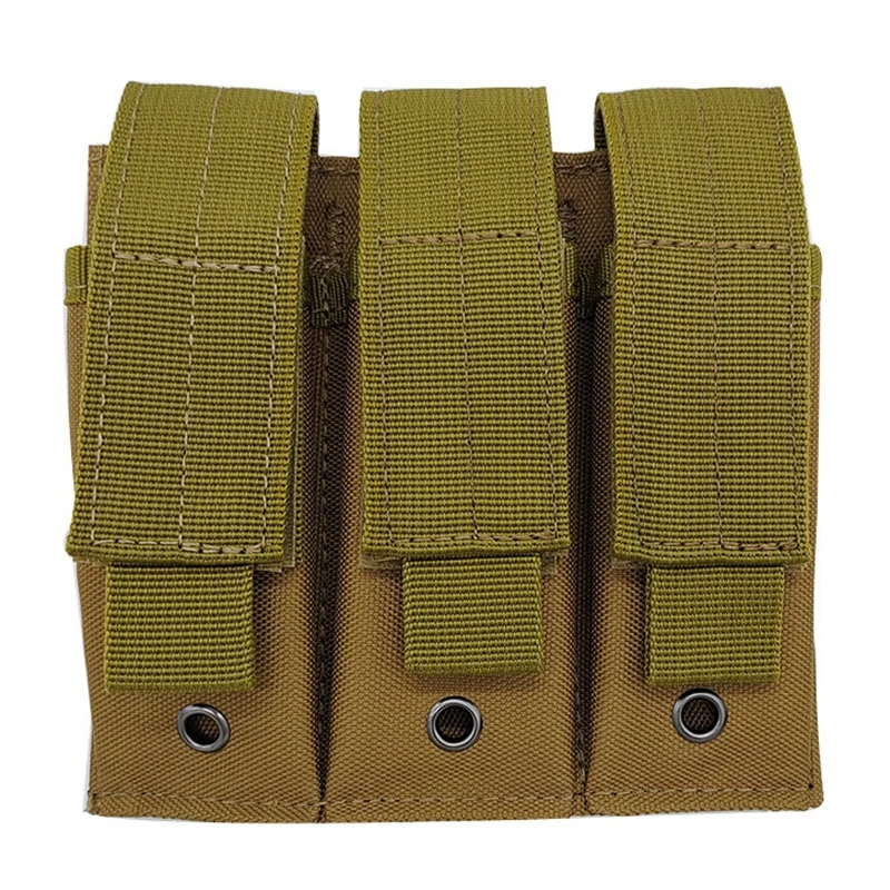 Molle tático triplo pistola mag bolsa ao ar livre aberto único duplo 9mm revista bolsa titular caso para glock m1911 92f cz75