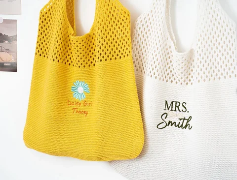 Virkad väska, Strandväska, Broderade väskor, Möhippa, Present till kvinnor, Stickad väska, Sommaraxelväska 10 best sales specialdesignad strandväska - №2