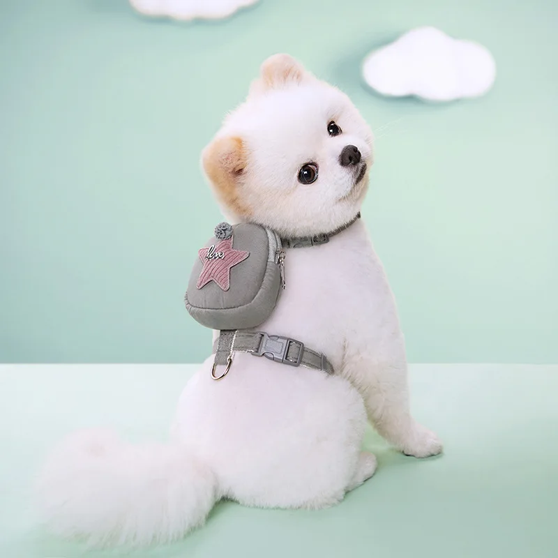 Dog Backpack For Small Dogs To Wear Detachable Leash With Harness For Small Size Pets Dog Apparel Pet Decoration For Daily