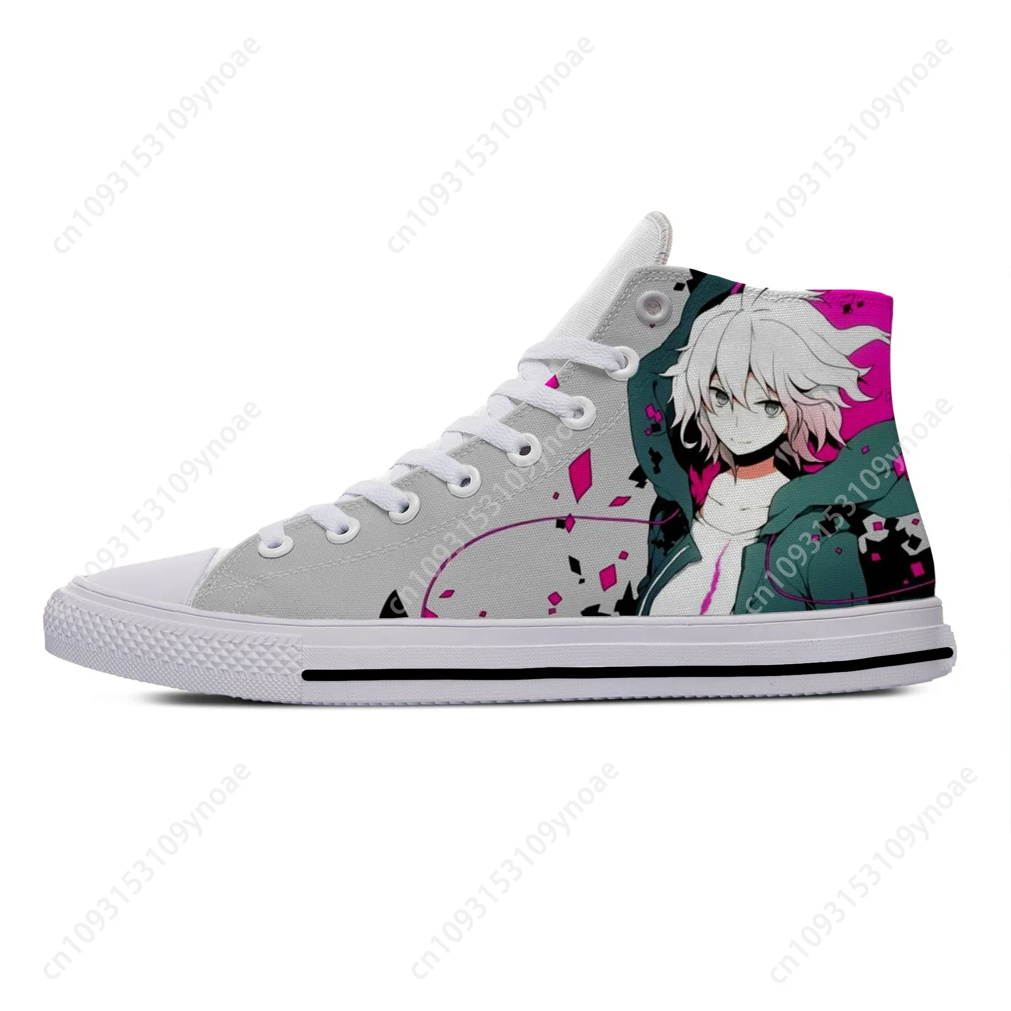 Hot Cool Anime Manga Game Danganronpa Nagito Komaeda Funny Breathable Casual Board Shoes High Top Lightweight Men Women Sneakers