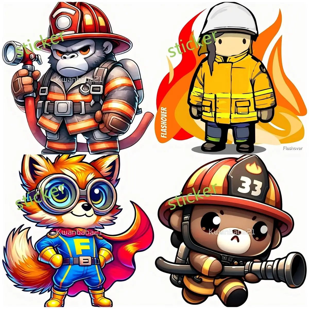 

Firefighter Car and Motorcycle Decals Windows Laptop Waterproof Decoratio Trunk Personality