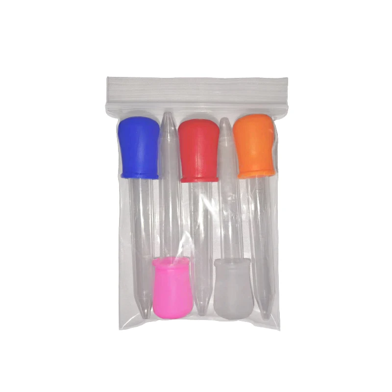 Liquid Eye Ear Pipette Dropper School Lab Experiment Supplies Small Silicone Plastic Pipette Dropper Feeding Medicine 5Pcs/Set