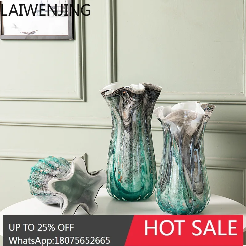 

HLZ New Chinese Style Vase Decorative Ornaments Living Room Home Glass Ornaments