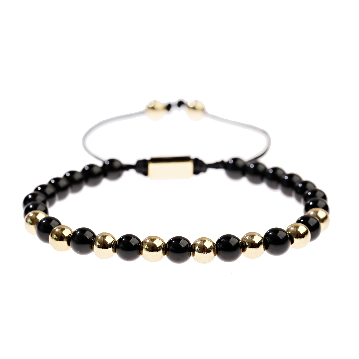 Fashion Natural Stone Bracelet Copper Ball Beaded Bracelet Adjustable Braided Chain Luxury Jewelry Gift 2023