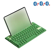 Teclado inalámbrico multidispositivo BOW BT con ranura para soporte de teléfono teclado de botón Multimedia de 79 teclas para Windows/Mac OS/Android